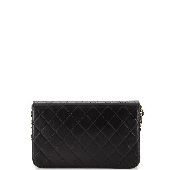Chanel Vintage Full Flap Bag Quilted Lambskin Medium Black - Picture 4 of 10